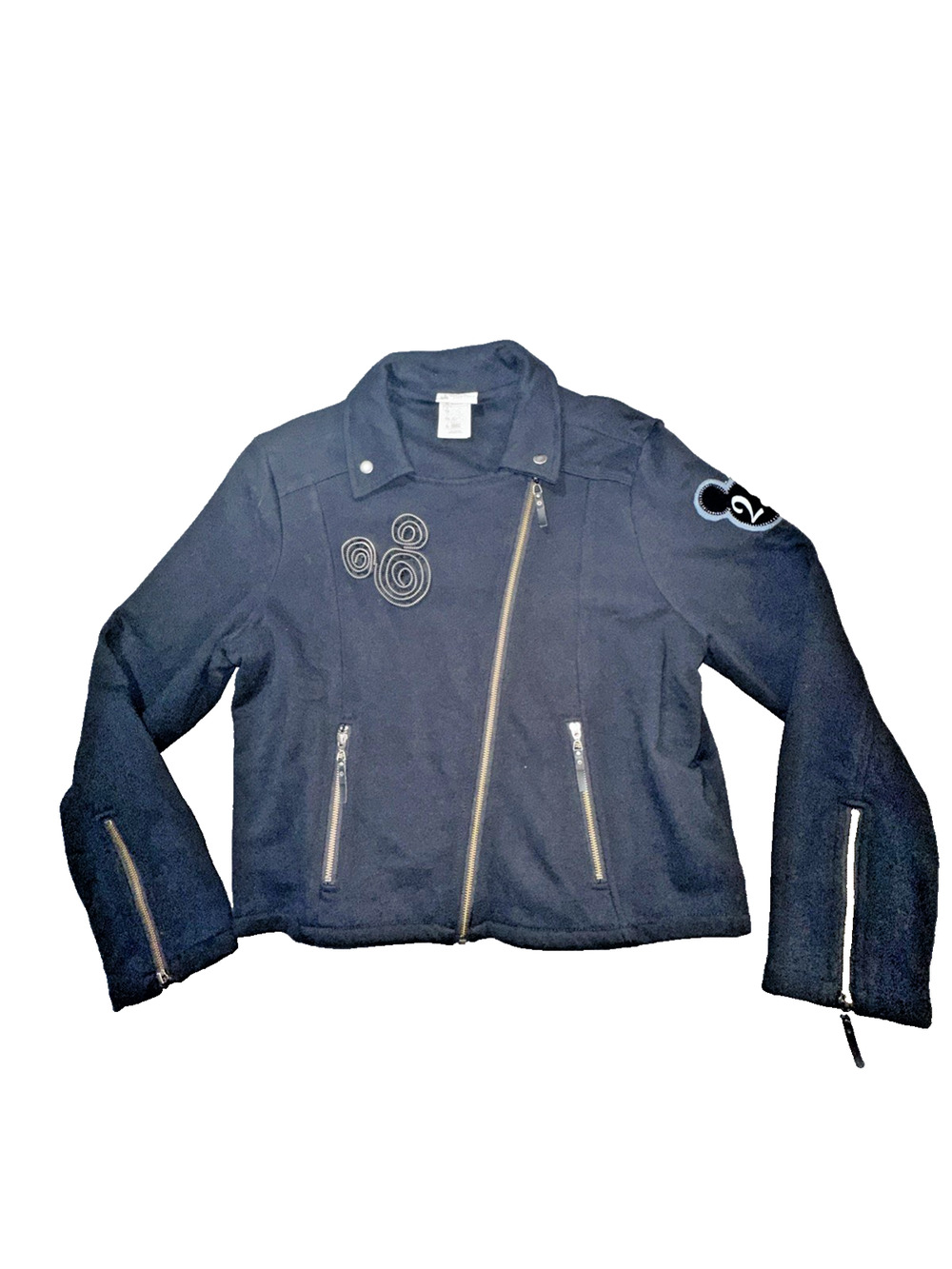 Woman’s Moto jacket XL Disney parks authentic original black jacket mickey edgy